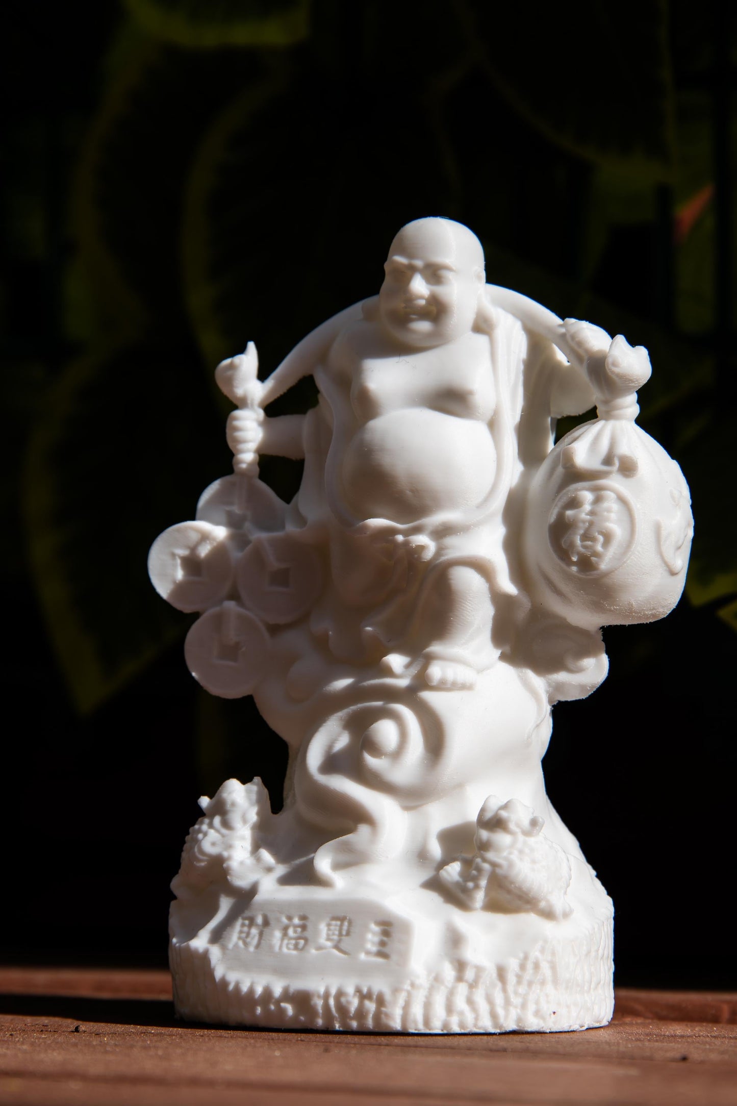 Laughing Buddha with Lucky Coins and Treasure Bag – Feng Shui Fortune Statue | Prosperity and Abundance Symbol | Home & Office Decor
