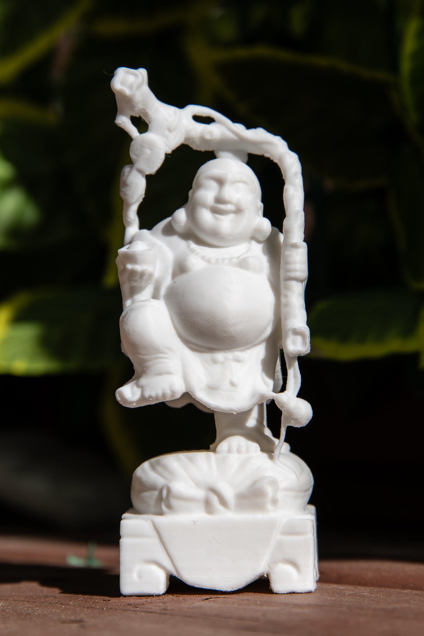 Laughing Buddha on Swing – Feng Shui Happiness & Wealth Statue | Lucky Charm for Home and Office | Spiritual Zen Decor