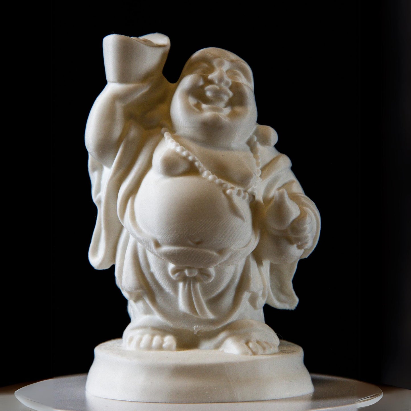 Laughing Buddha Holding Gold Ingot – Feng Shui Wealth & Happiness Statue | Prosperity and Luck Charm | Spiritual Home Decor