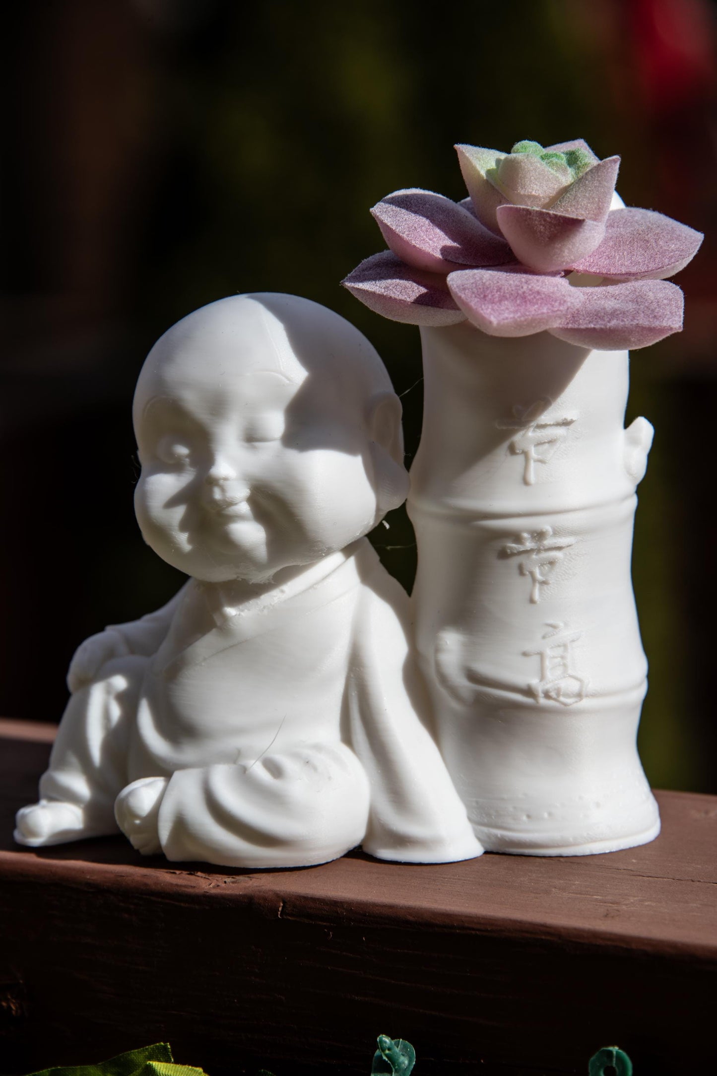 Laughing Buddha Bamboo Vase – Feng Shui Zen Decor | Spiritual Home & Office Ornament | Meditation and Tranquility Gift