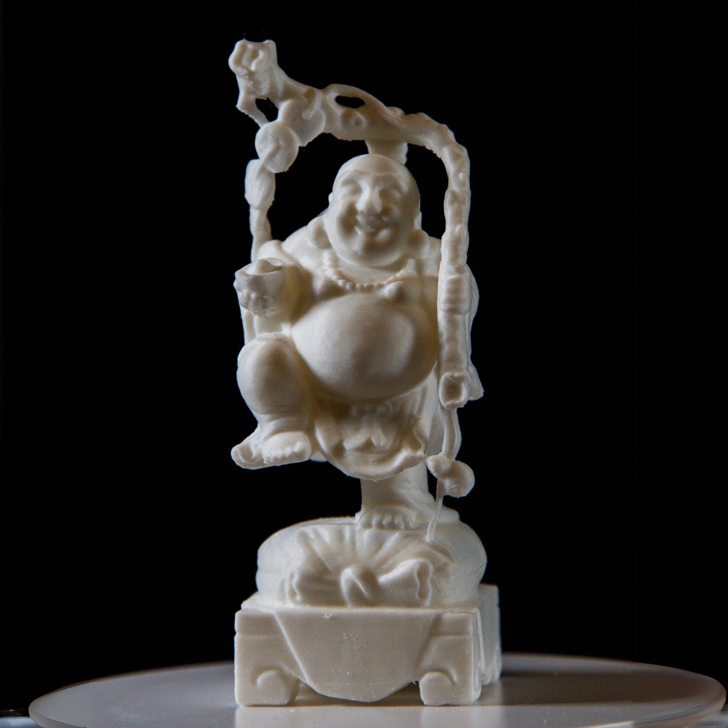 Laughing Buddha on Swing – Feng Shui Happiness & Wealth Statue | Lucky Charm for Home and Office | Spiritual Zen Decor