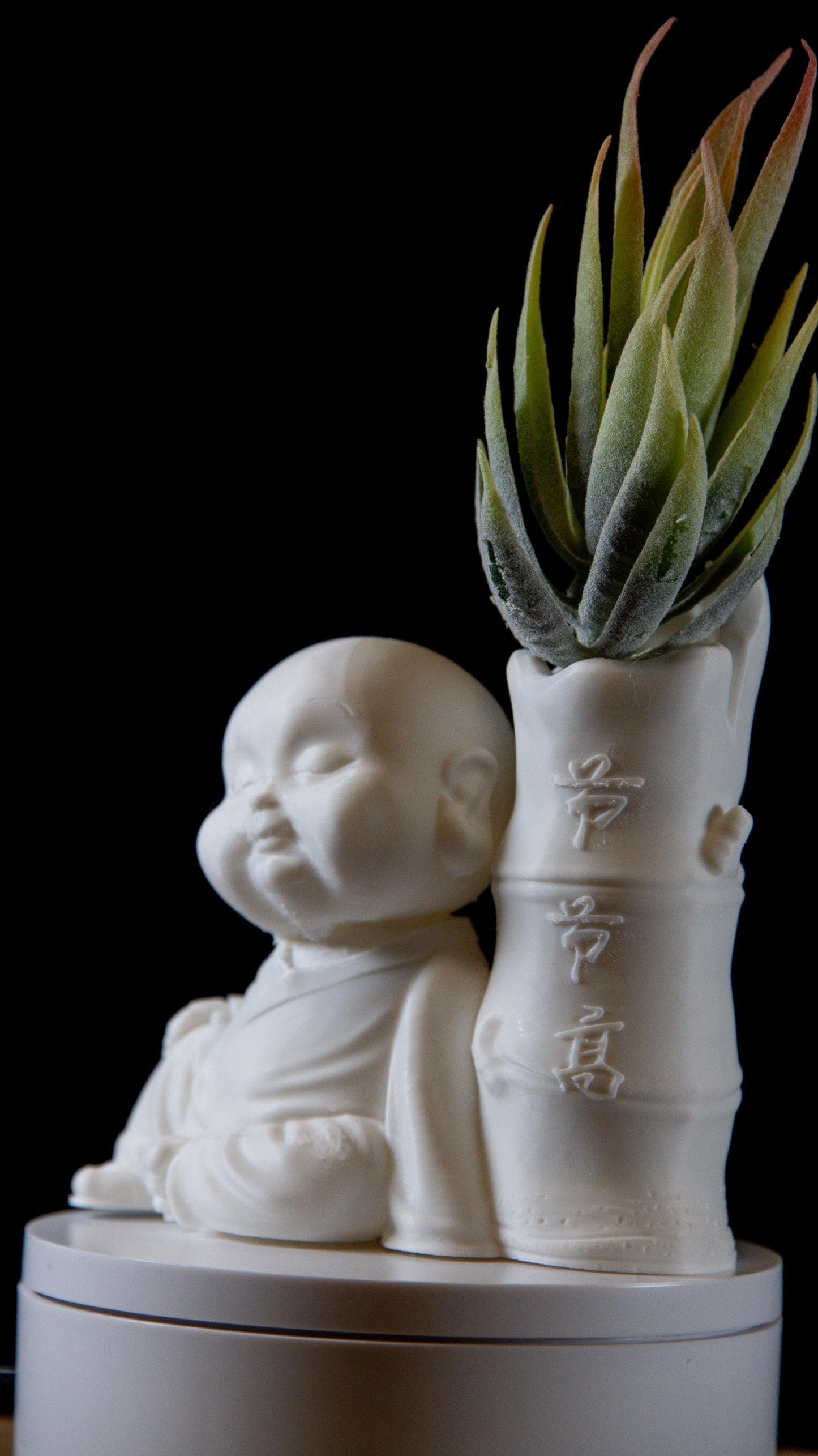 Laughing Buddha Bamboo Vase – Feng Shui Zen Decor | Spiritual Home & Office Ornament | Meditation and Tranquility Gift