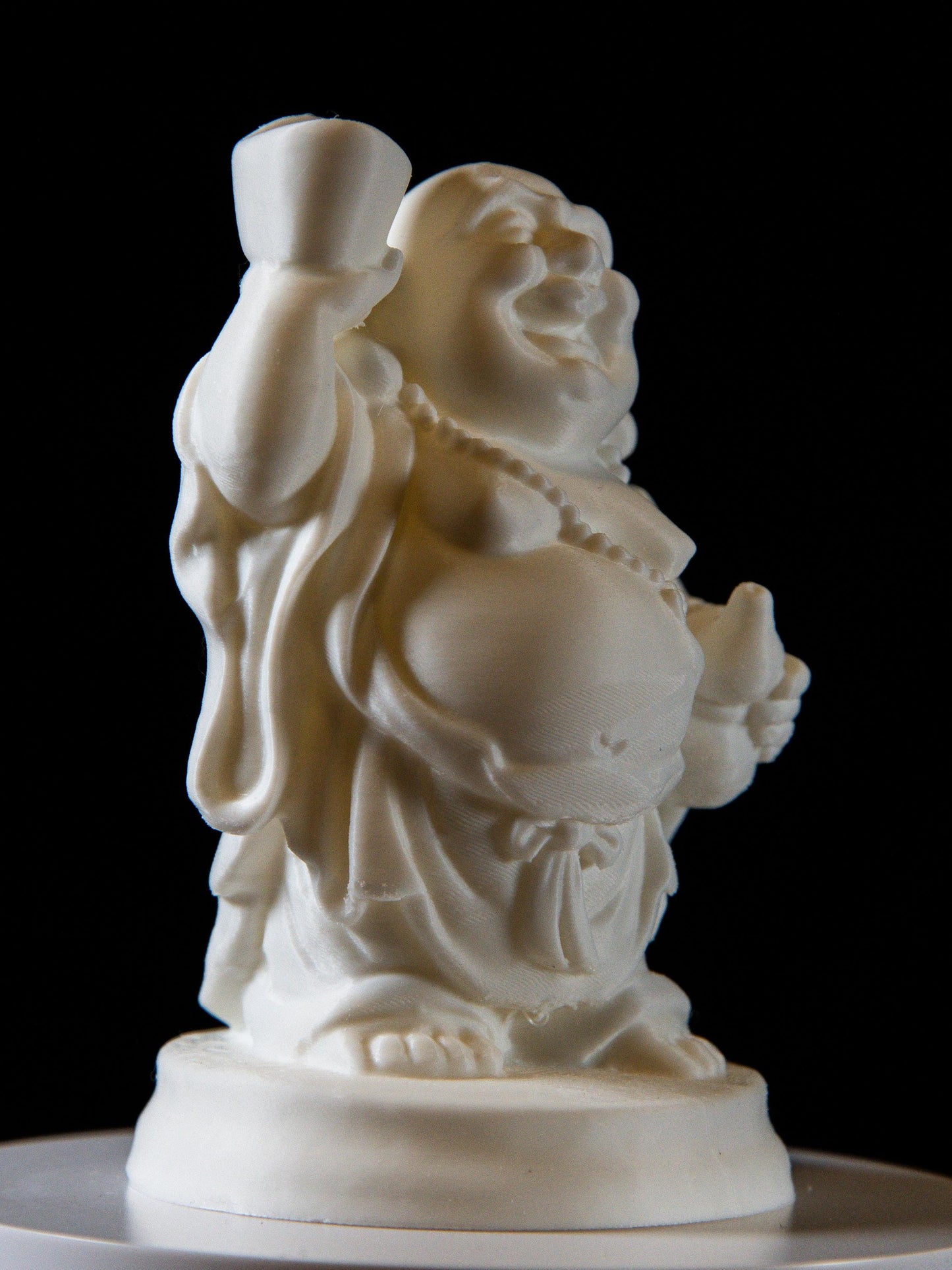 Laughing Buddha Holding Gold Ingot – Feng Shui Wealth & Happiness Statue | Prosperity and Luck Charm | Spiritual Home Decor