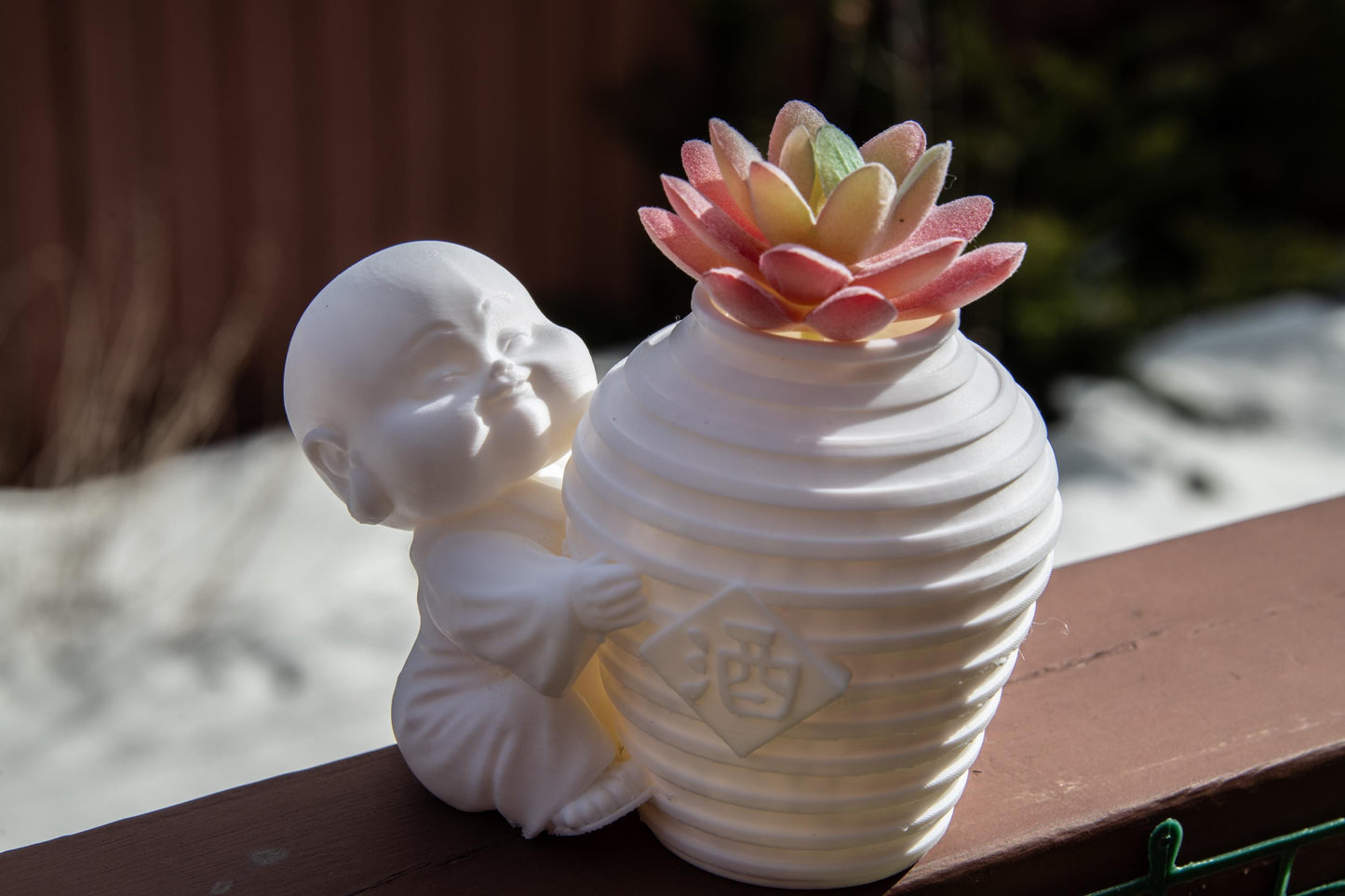 Laughing buddha succulent planter - Elegant home decor fengshui