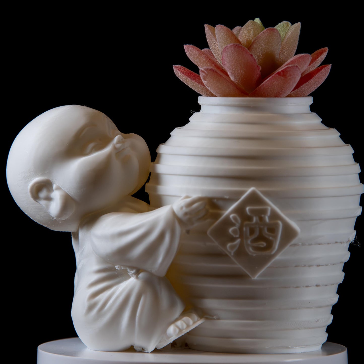 Laughing buddha succulent planter - Elegant home decor fengshui
