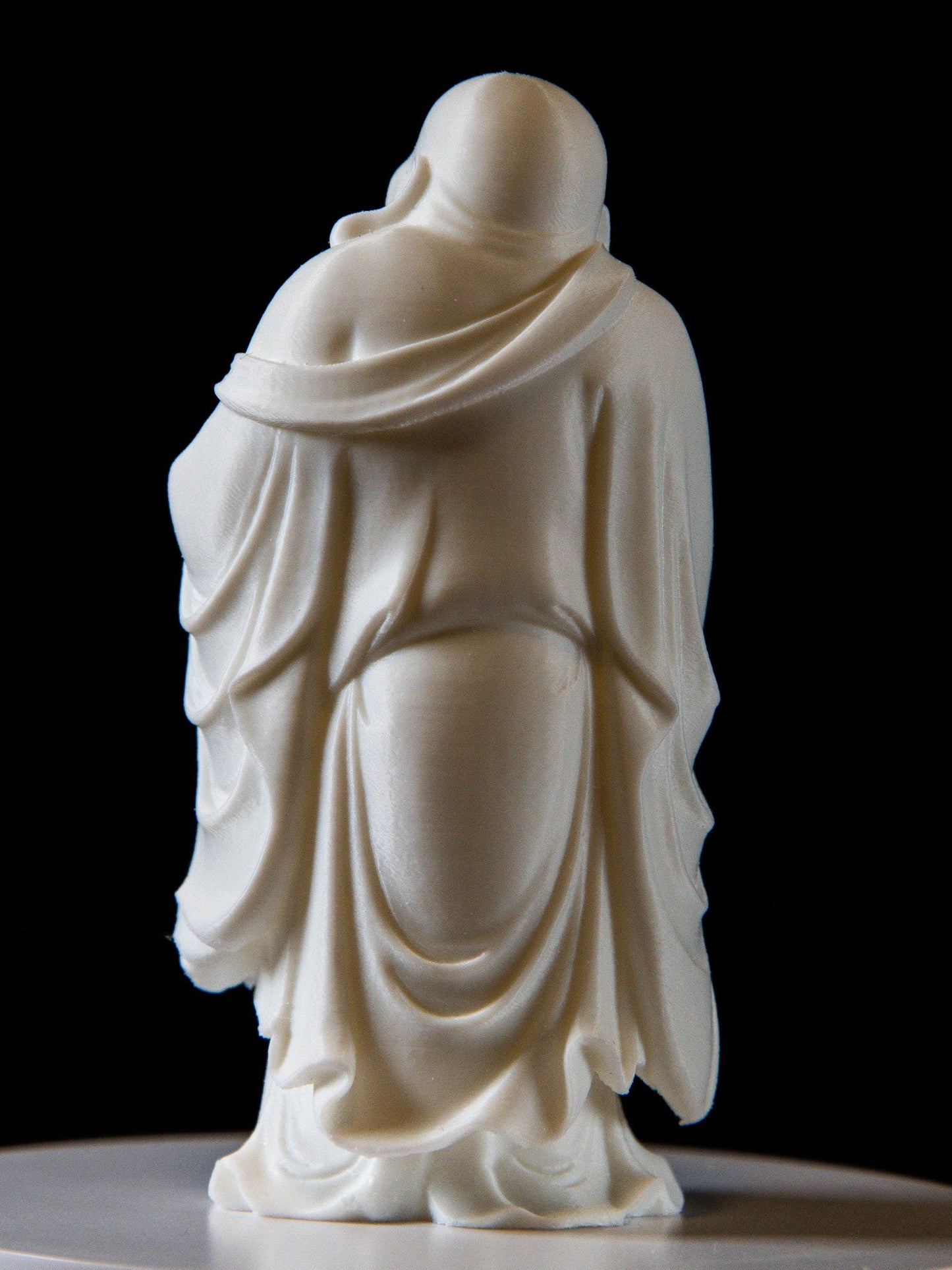 Laughing Buddha with Fan & Prayer Beads - Feng Shui Wealth and Happiness Statue