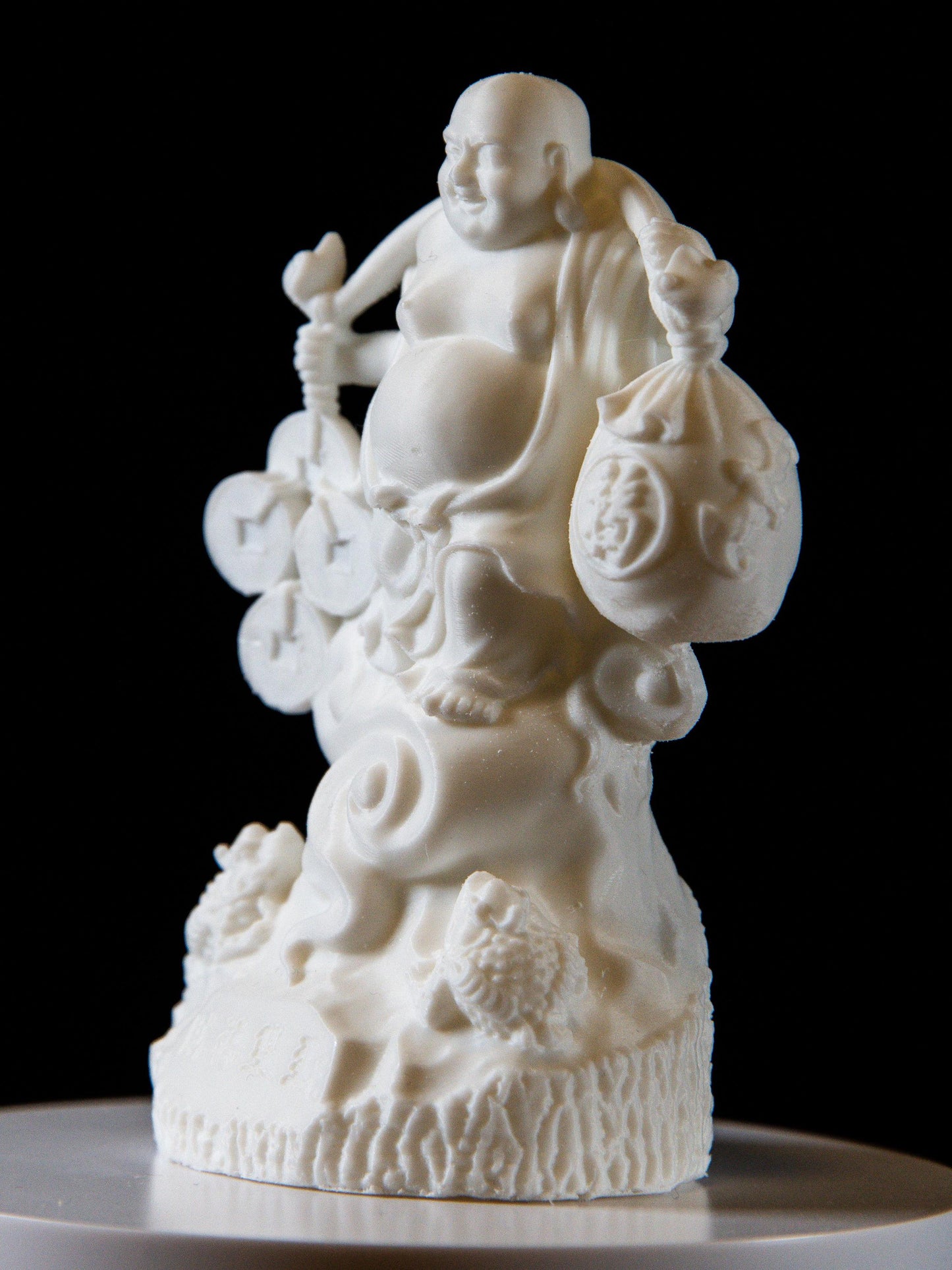 Laughing Buddha with Lucky Coins and Treasure Bag – Feng Shui Fortune Statue | Prosperity and Abundance Symbol | Home & Office Decor