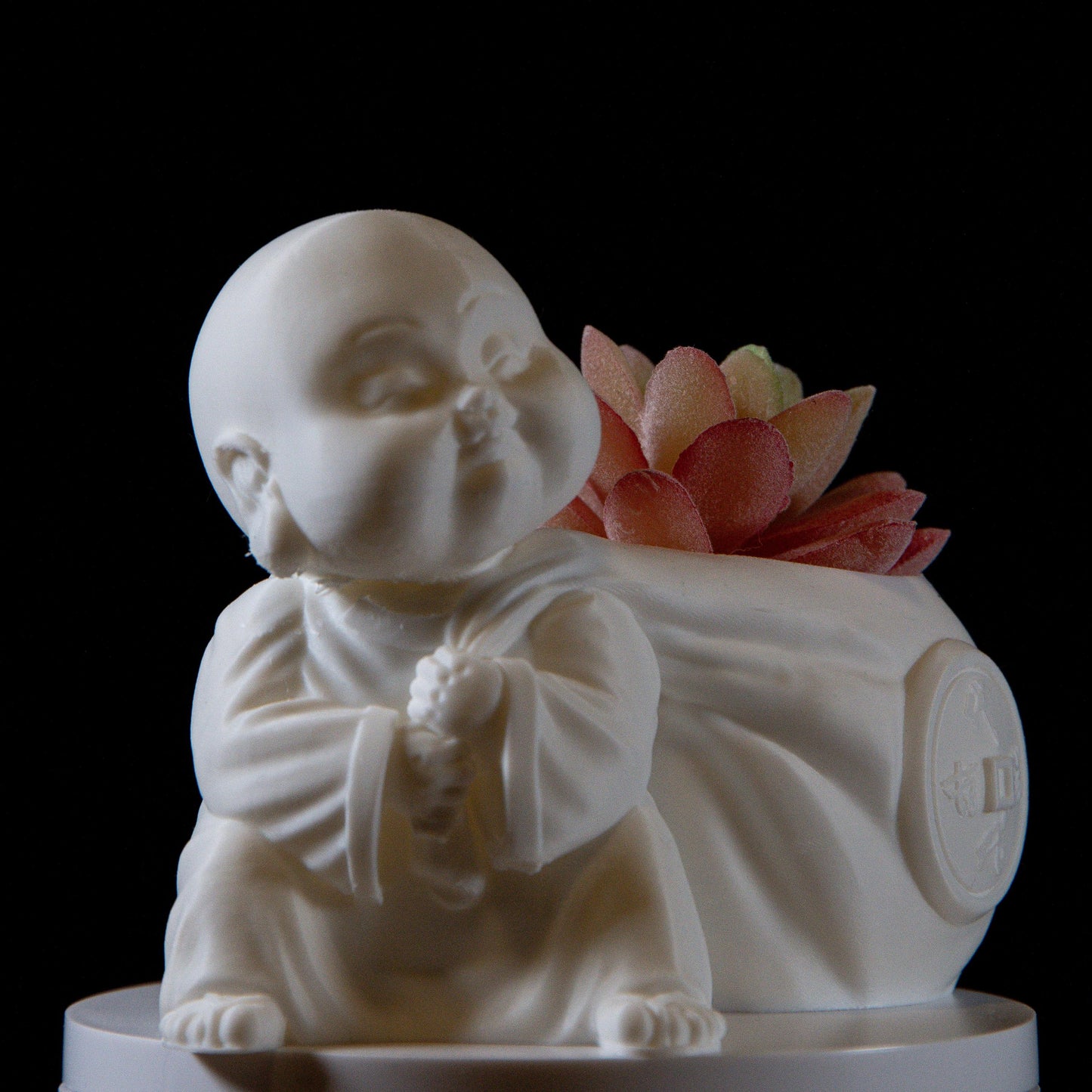 Laughing buddha with Wealth Bag succulent – Feng Shui Wealth & Luck Statue | Spiritual Home Décor |