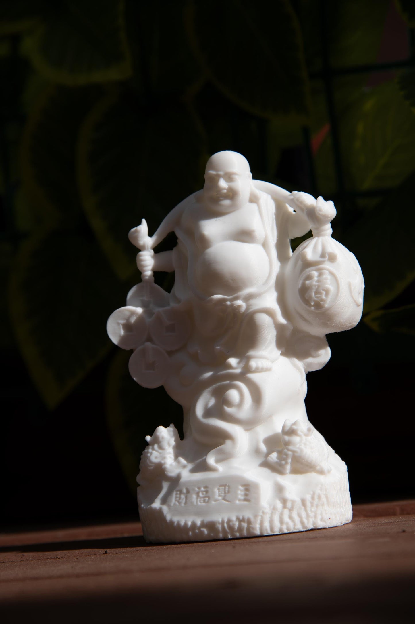 Laughing Buddha with Lucky Coins and Treasure Bag – Feng Shui Fortune Statue | Prosperity and Abundance Symbol | Home & Office Decor