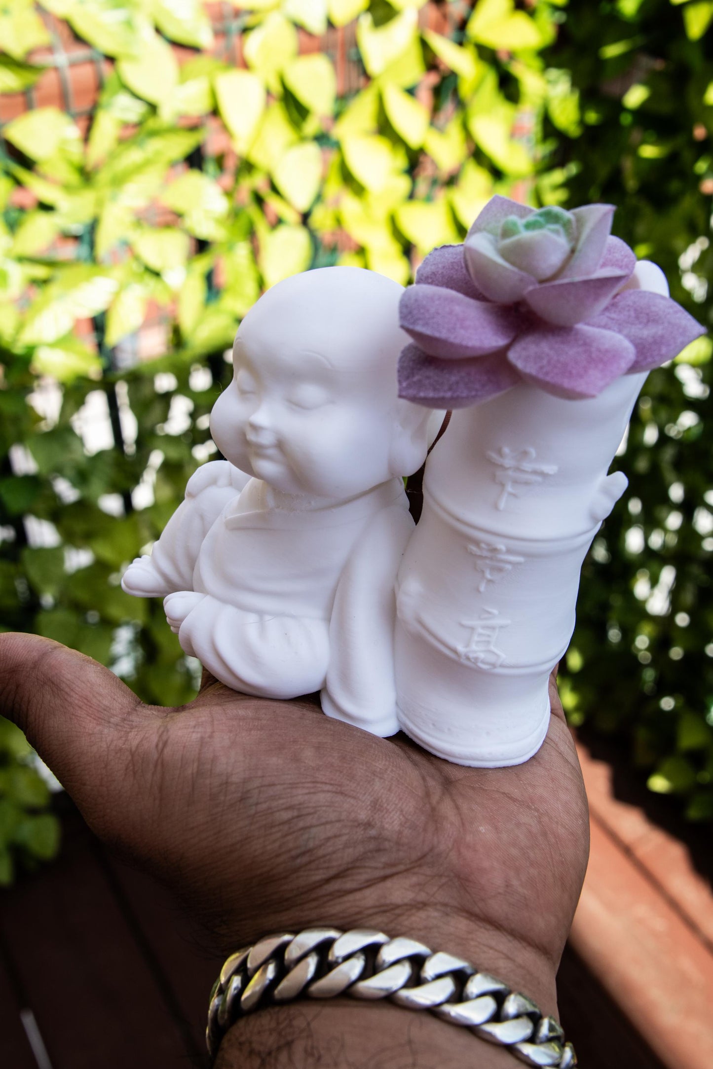 Laughing Buddha Bamboo Vase – Feng Shui Zen Decor | Spiritual Home & Office Ornament | Meditation and Tranquility Gift