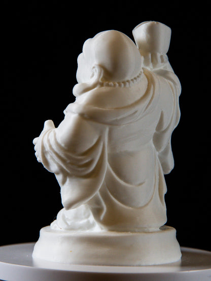 Laughing Buddha Holding Gold Ingot – Feng Shui Wealth & Happiness Statue | Prosperity and Luck Charm | Spiritual Home Decor