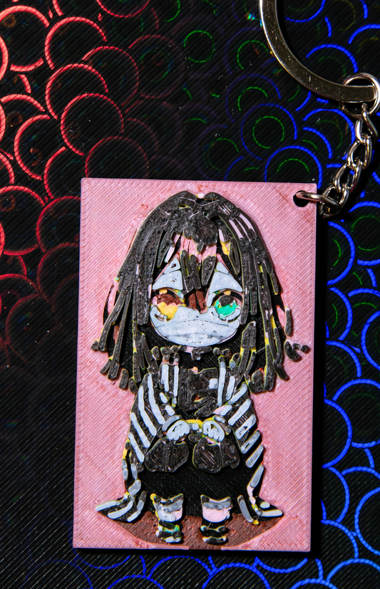 🐍 Obanai Iguro Chibi Keychain – 3D Serpent Hashira Edition