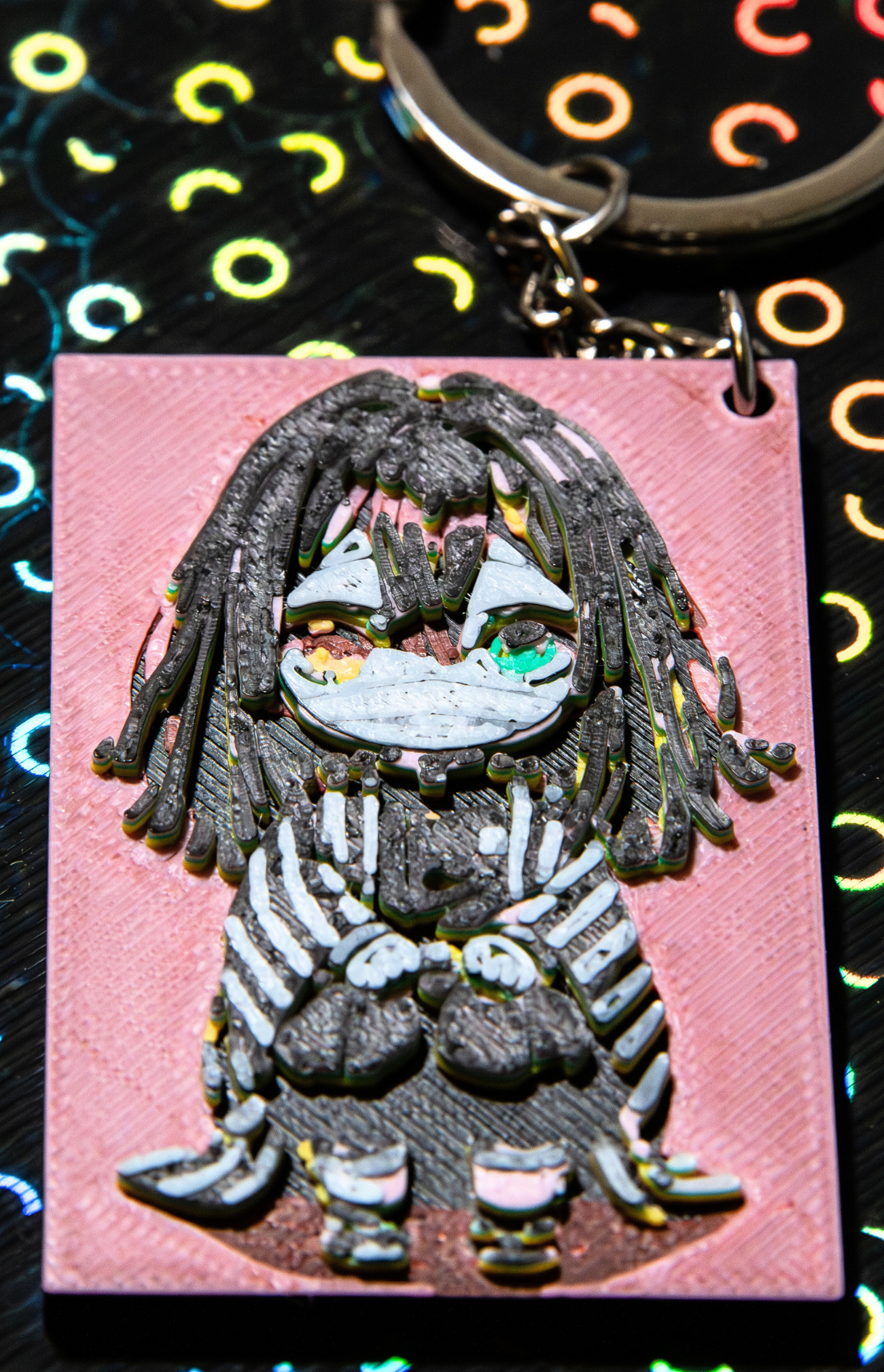 🐍 Obanai Iguro Chibi Keychain – 3D Serpent Hashira Edition