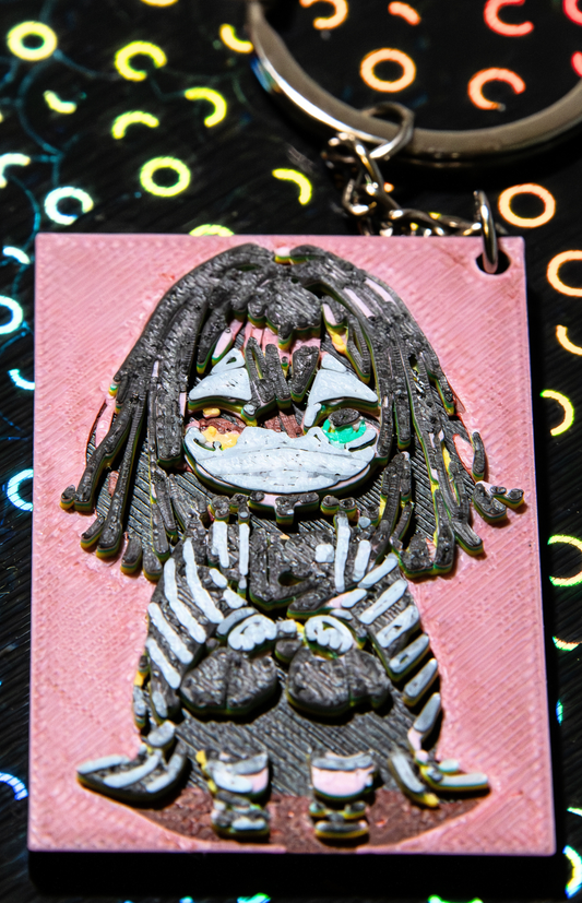 🐍 Obanai Iguro Chibi Keychain – 3D Serpent Hashira Edition