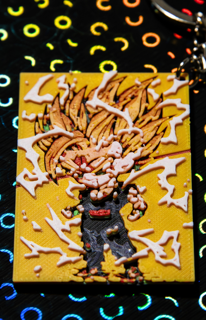 ⚡ Super Saiyan Gohan Chibi Keychain – 3D Lightning Edition (DBZ Exclusive)