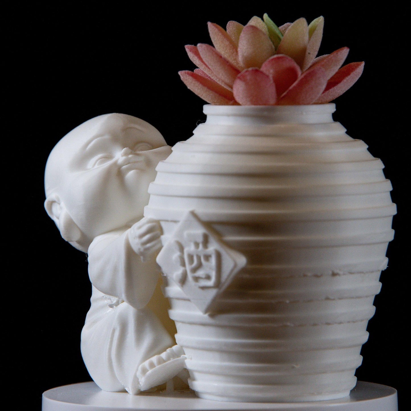 Laughing buddha succulent planter - Elegant home decor fengshui