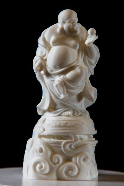 Laughing Buddha with Pearl of Wisdom – Feng Shui Fortune & Enlightenment Statue | Spiritual Home and Office Decor