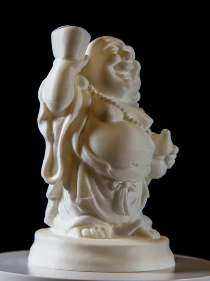 Laughing Buddha Holding Gold Ingot – Feng Shui Wealth & Happiness Statue | Prosperity and Luck Charm | Spiritual Home Decor