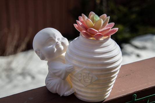 Laughing buddha succulent planter - Elegant home decor fengshui