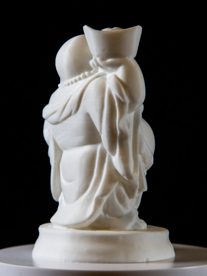 Laughing Buddha Holding Gold Ingot – Feng Shui Wealth & Happiness Statue | Prosperity and Luck Charm | Spiritual Home Decor