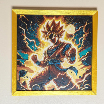 Super Saiyan Goku on Fire  - Anime Art | 3d Filament Painting