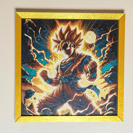 Super Saiyan Goku on Fire  - Anime Art | 3d Filament Painting