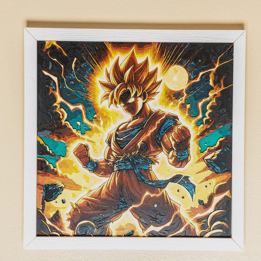 Super Saiyan Goku on Fire  - Anime Art | 3d Filament Painting
