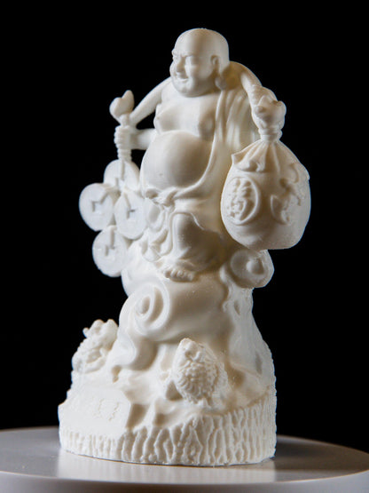 Laughing Buddha with Lucky Coins and Treasure Bag – Feng Shui Fortune Statue | Prosperity and Abundance Symbol | Home & Office Decor