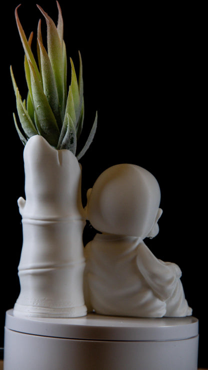Laughing Buddha Bamboo Vase – Feng Shui Zen Decor | Spiritual Home & Office Ornament | Meditation and Tranquility Gift
