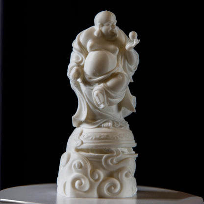 Laughing Buddha with Pearl of Wisdom – Feng Shui Fortune & Enlightenment Statue | Spiritual Home and Office Decor